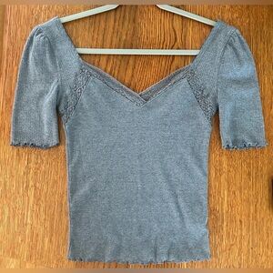Free People Margaux Sweetheart Neck Ribbed Top - Size XS